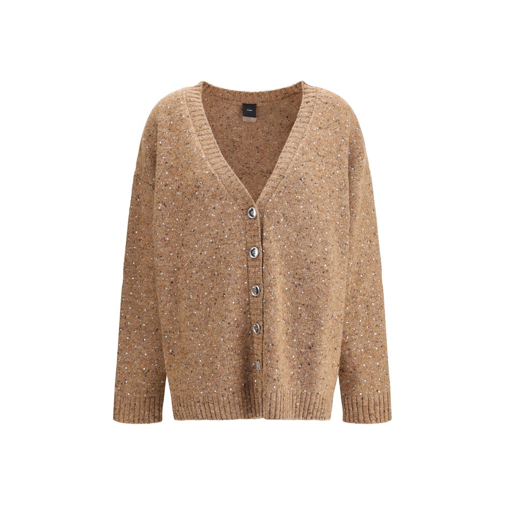 PINKO PINKO Bouclé fabric Cardigan with rhinestones (Italian Size WOMEN: M, nan: nan, nan: nan)