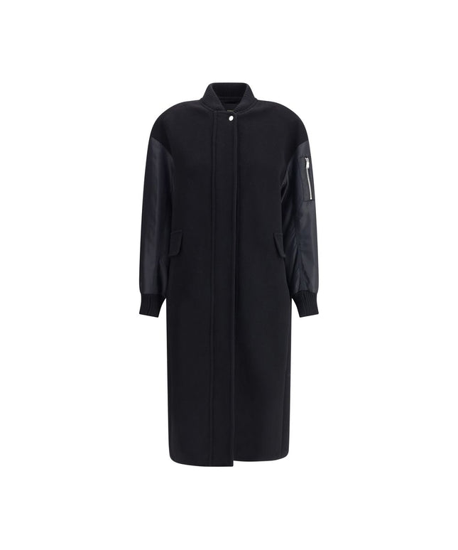 PINKO PINKO Long Coat in wool-blend cloth and technical satin (Italian Size WOMEN: M, nan: nan, nan: nan)