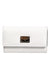 Dolce & Gabbana White Leather Card Case Holder Wallet Gold Logo PlateKey Holder