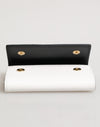Dolce & Gabbana White Leather Card Case Holder Wallet Gold Logo PlateKey Holder