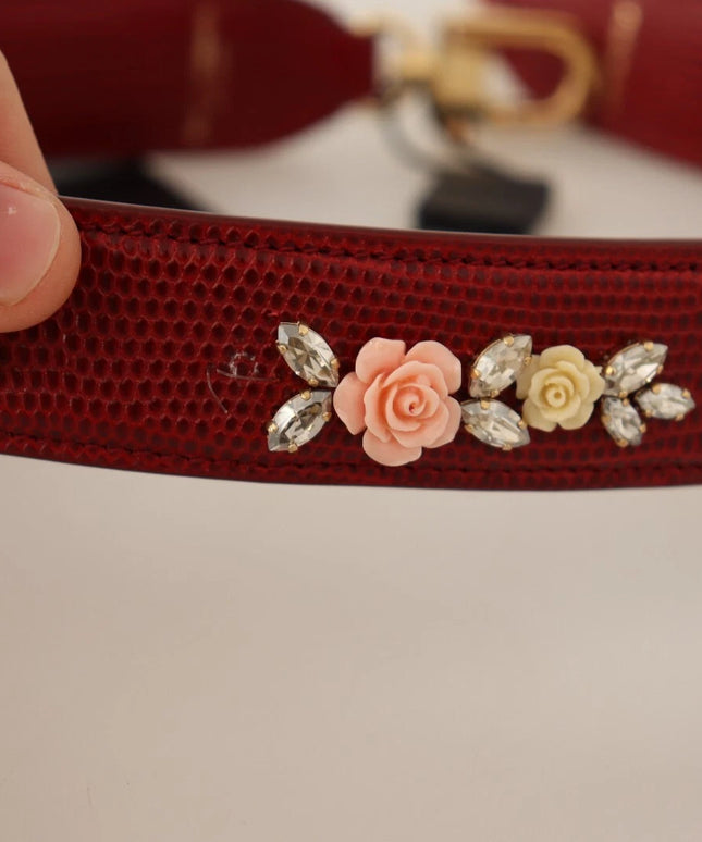 Dolce & Gabbana Floral Crystals Exotic Shoulder Strap Bag Accessory
