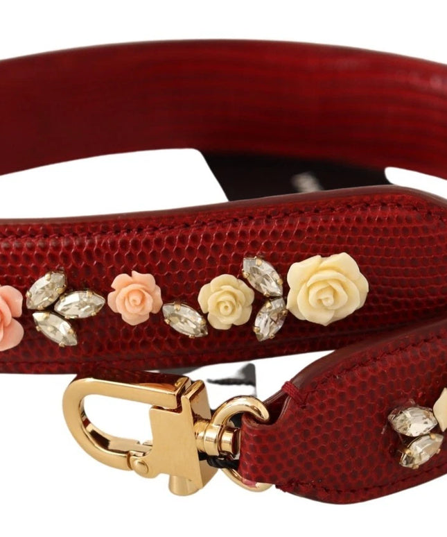 Dolce & Gabbana Floral Crystals Exotic Shoulder Strap Bag Accessory