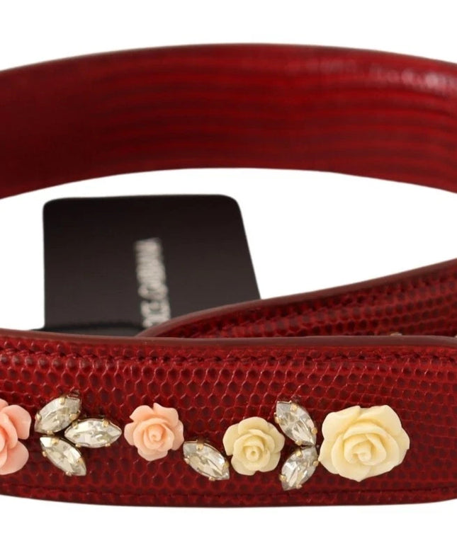 Dolce & Gabbana Floral Crystals Exotic Shoulder Strap Bag Accessory