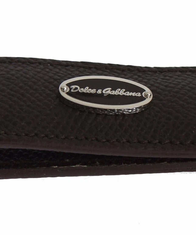 Dolce & Gabbana Brown Leather Magnet Mens Money Cash Clip