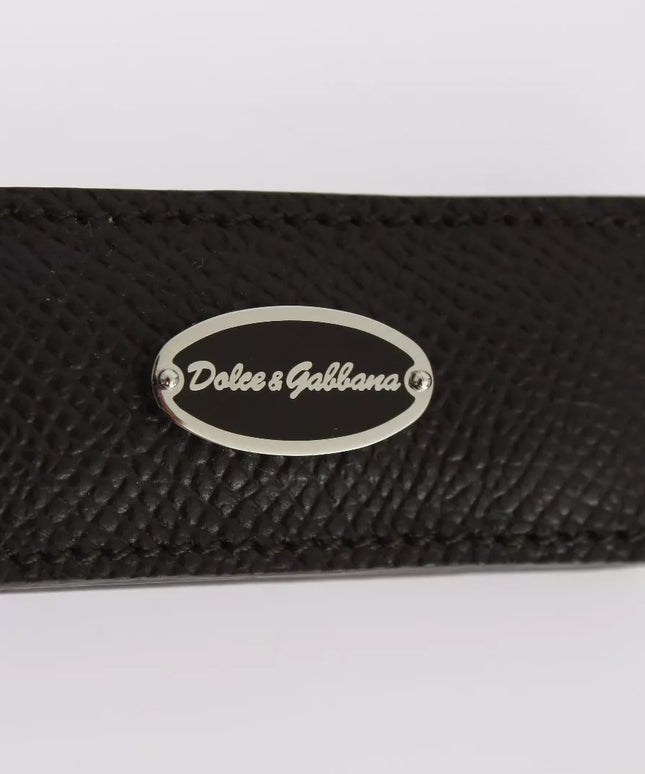 Dolce & Gabbana Brown Leather Magnet Mens Money Cash Clip