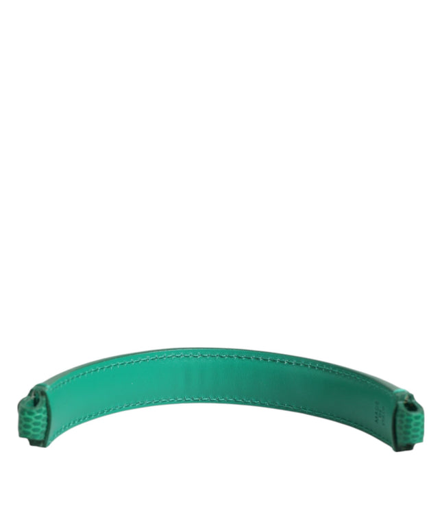 Dolce & Gabbana Green Embellished Leather Bag Handle Women Shoulder Strap