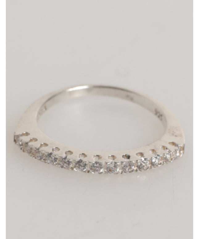 Nialaya Sterling Silver 925 Band Pave CZ Crystal Eternity Ring