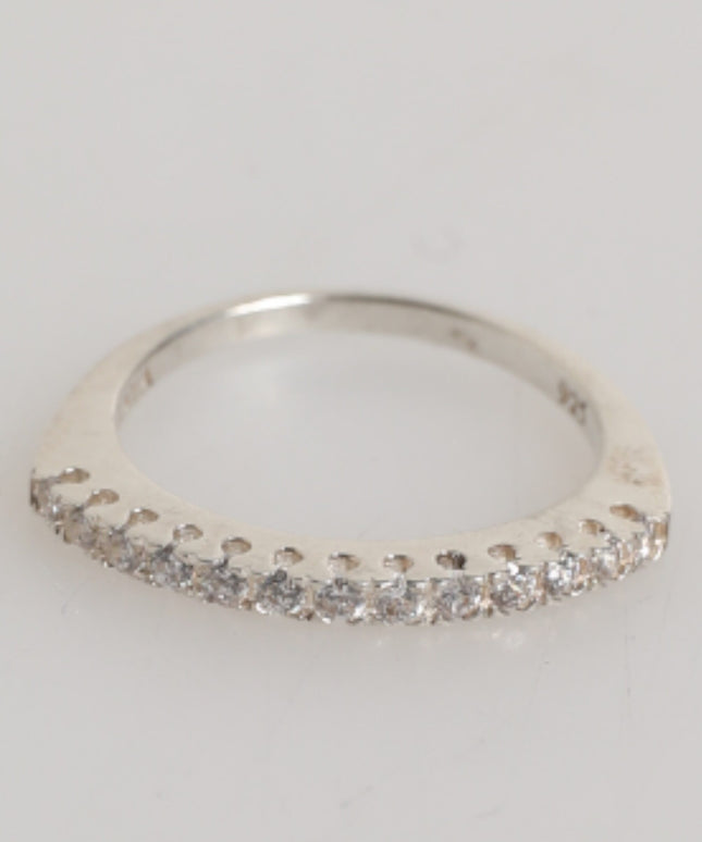 Nialaya Sterling Silver 925 Band Pave CZ Crystal Eternity Ring