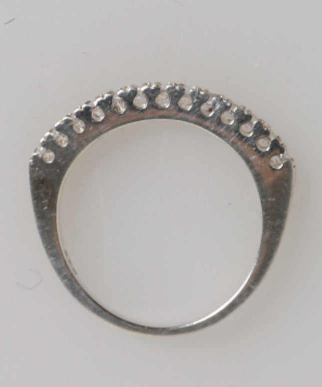Nialaya Sterling Silver 925 Band Pave CZ Crystal Eternity Ring