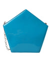 Dolce & Gabbana Blue Patent Leather Hashtag DG Shoulder Chain Flap Bag