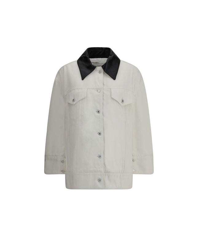 Givenchy Denim Jacket With Leather Collar