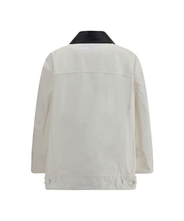 Givenchy Denim Jacket With Leather Collar