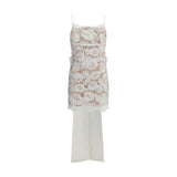 Self-Portrait Short satin Dress with lace bow