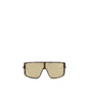 Alexander McQueen Havana T-Bar Visor Sunglasses