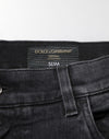 Dolce & Gabbana Black Slim Fit Stretch Men Denim Pants Jeans