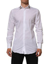 Dolce & Gabbana White Crown Collared GOLD Formal DressShirt