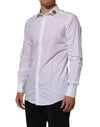 Dolce & Gabbana White Crown Collared GOLD Formal DressShirt