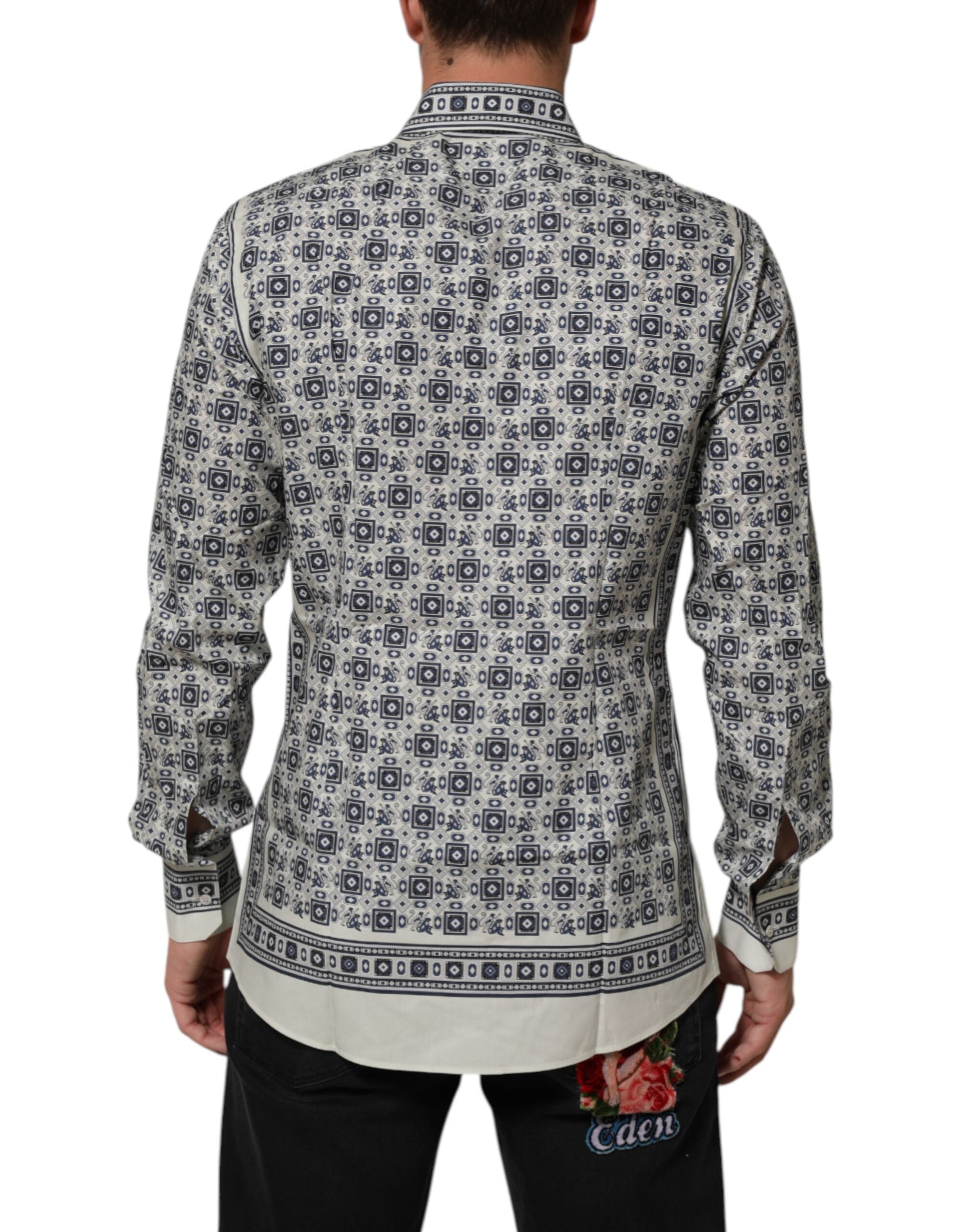 Dolce & Gabbana Multicolor Monkey Tie Print GOLD Dress Shirt