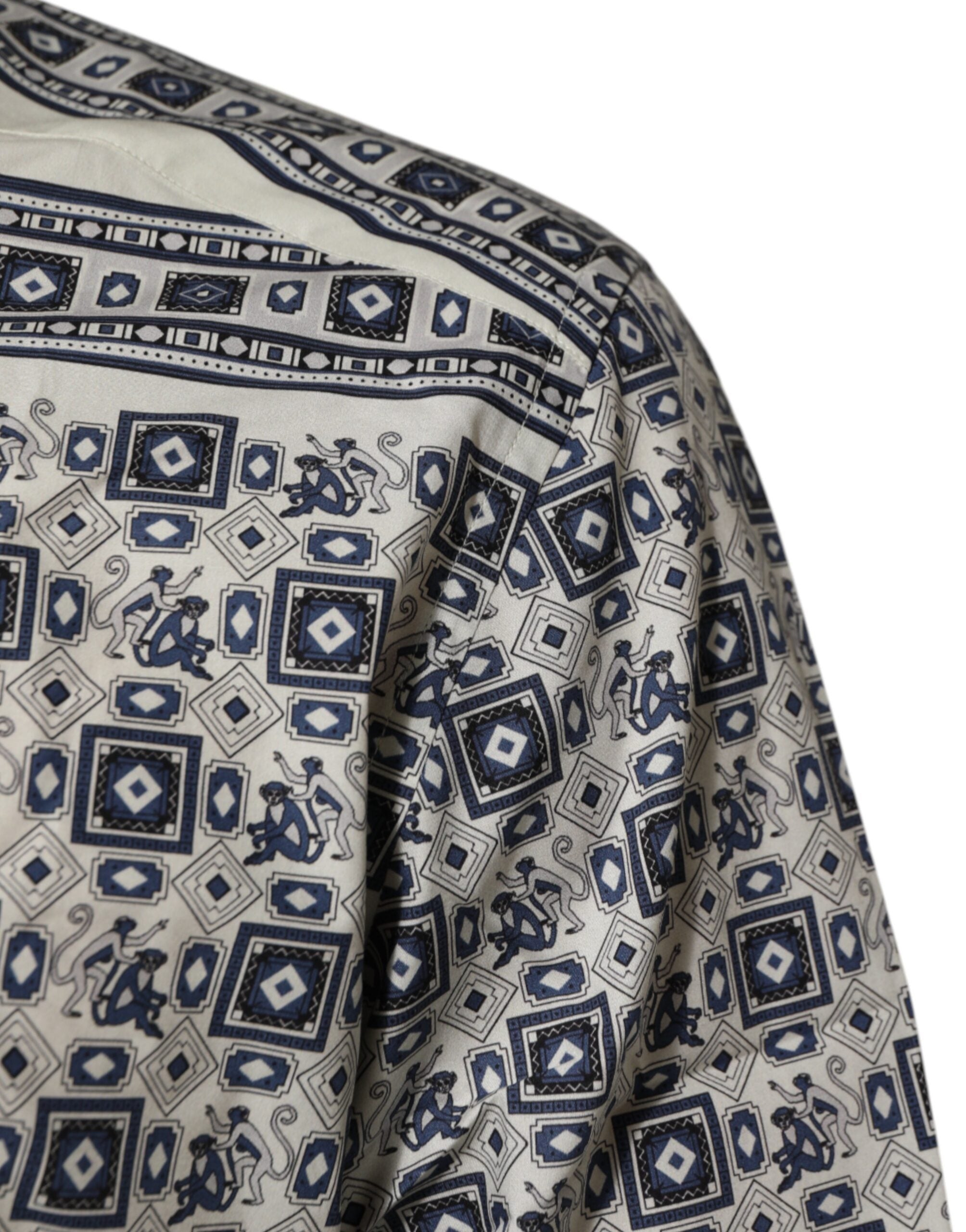 Dolce & Gabbana Multicolor Monkey Tie Print GOLD Dress Shirt