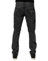 Dolce & Gabbana Black Tattered Skinny Cotton Men Denim Jeans
