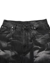 Dolce & Gabbana Black Marbled Effect Straight Men Denim Jeans
