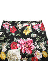Dolce & Gabbana Black Floral Cotton Dress Formal Trouser Pants