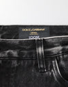 Dolce & Gabbana Black Washed Ripped Loose Cotton Denim Jeans