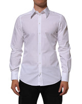Dolce & Gabbana White Cotton MARTINI Men Formal Dress Shirt