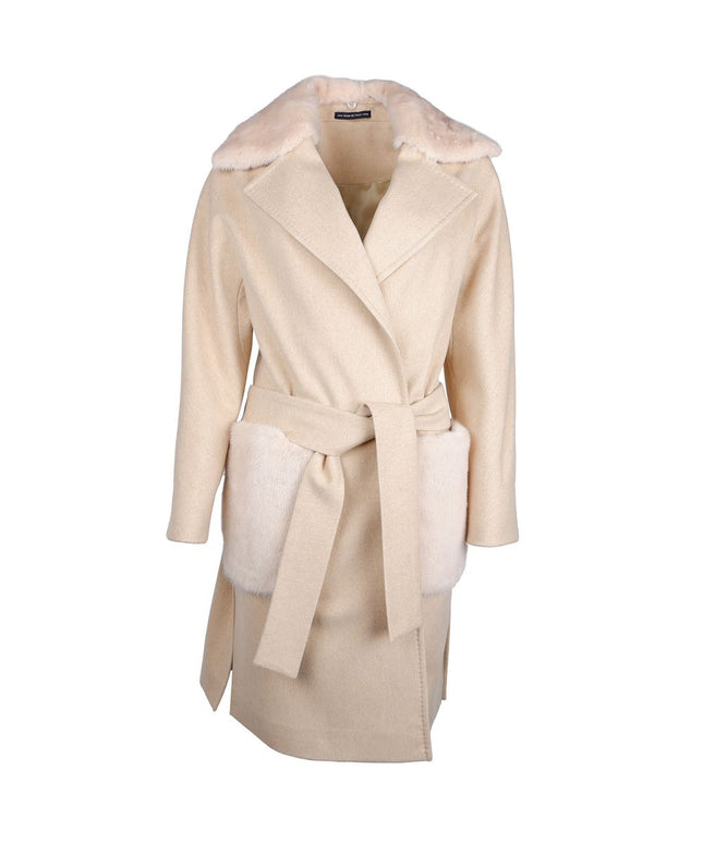 Made in Italy Made in Italy Beige Wool Jackets & Coat (Italian Size WOMEN: IT40|S, nan: nan, nan: nan)