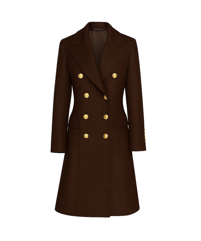 Made in Italy Made in Italy Brown Wool Women Coat (Italian Size WOMEN: IT40|S, nan: nan, nan: nan)