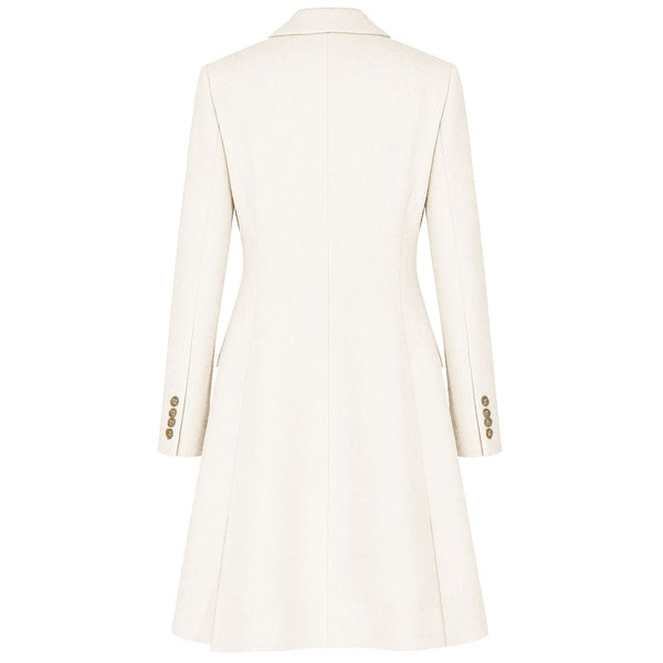 Made in Italy White Wool Women Coat