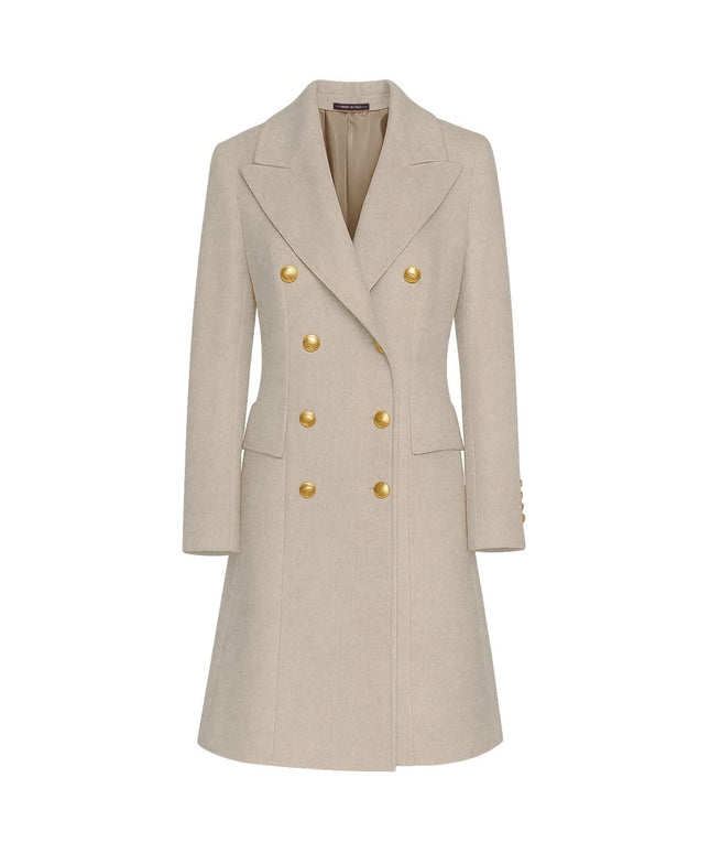 Made in Italy Made in Italy Beige Wool Women Coat (Italian Size WOMEN: IT40|S, nan: nan, nan: nan)