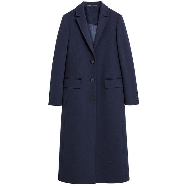 Made in Italy Blue Wool Women Coat