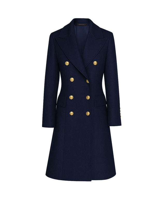 Made in Italy Made in Italy Blue Wool Women Coat (Italian Size WOMEN: IT40|S, nan: nan, nan: nan)