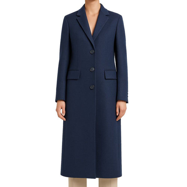Made in Italy Blue Wool Women Coat