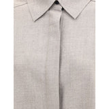 Di Stavnitser Gray Fleece Wool Dress Shirt