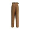 Back view of Ami Paris High-waist trousers featuring buttoned welt pockets and belt loops, perfect for stylish casual outfits.