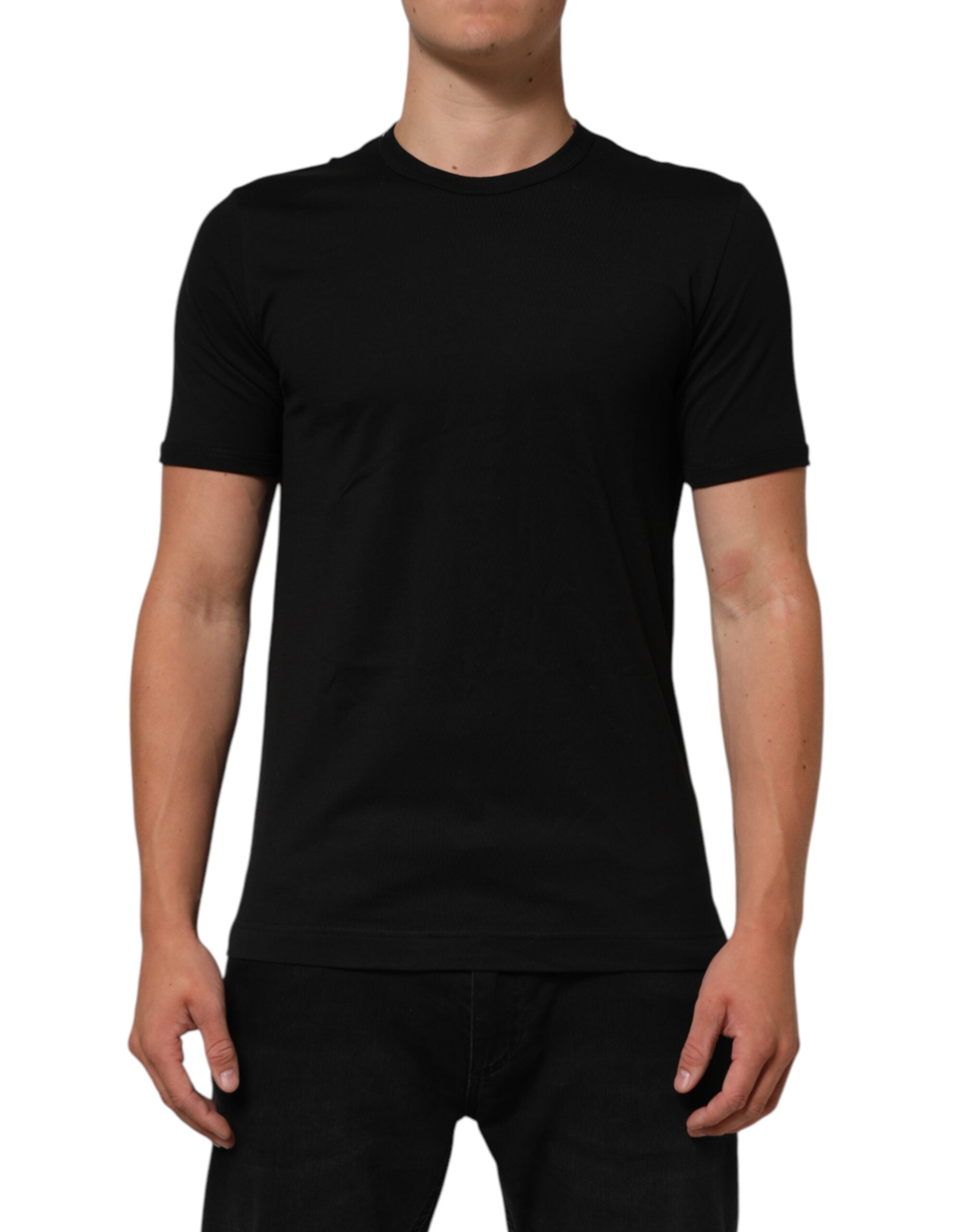 Dolce & Gabbana Black Goodluck 2021 Cotton Crew Neck T-shirt