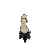 MACH & MACH Black Leather High Heel Pumps