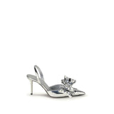 MACH & MACH Silver Leather High Heel Pumps