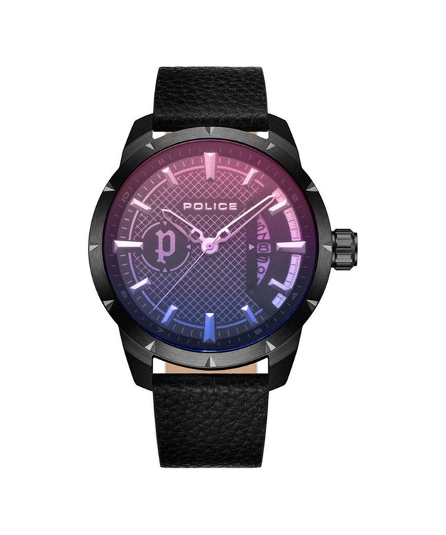 Police Black Leather Watch