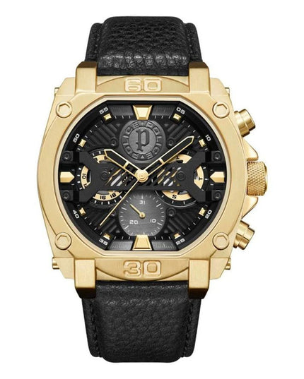 Police Black Leather Watch