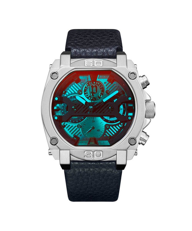Police Blue Leather Watch