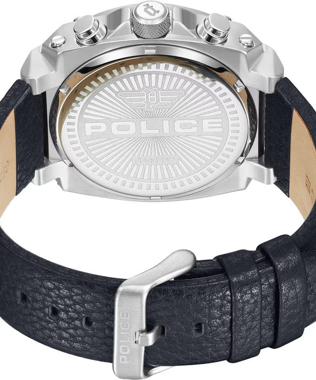 Police Blue Leather Watch