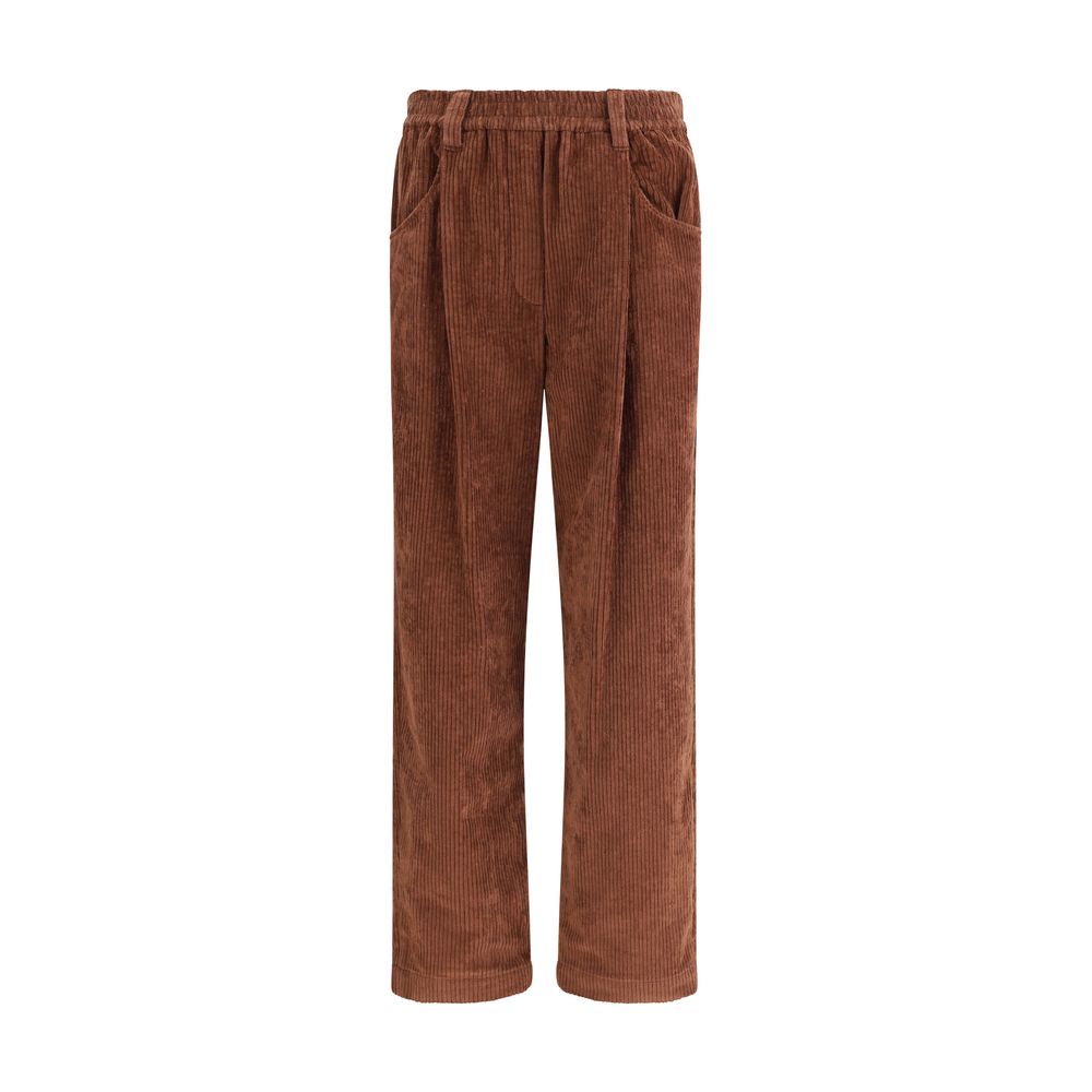 Brunello Cucinelli Brown Cotton Casual Pants