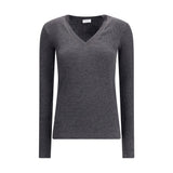 Brunello Cucinelli Gray Wool Long Sleeve T-Shirt