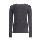 Brunello Cucinelli Gray Wool Long Sleeve T-Shirt