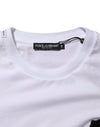 Dolce & Gabbana White Cotton Logo Patch Crew NeckT-shirt