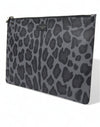 Dolce & Gabbana Multicolor Leopard Jacquard Logo Plaque Document Briefcase Bag