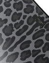 Dolce & Gabbana Multicolor Leopard Jacquard Logo Plaque Document Briefcase Bag